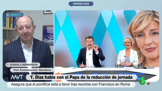 "¡Estos papas bolcheviques!": la irónica reacción de Iñaki López a la opinión del papa sobre la jornada laboral "¡Estos papas bolcheviques!": la irónica reacción de Iñaki López a la opinión del papa sobre la jornada laboral