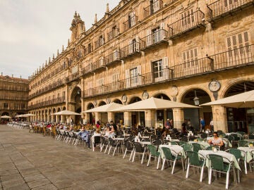 Bares en la plaza mayor de Salamanca