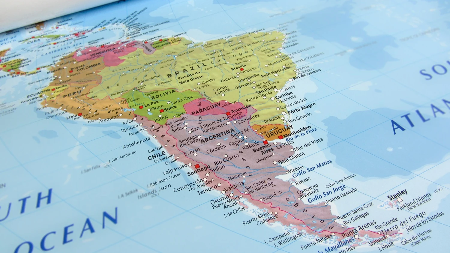 Mapa de Sudam&eacute;rica