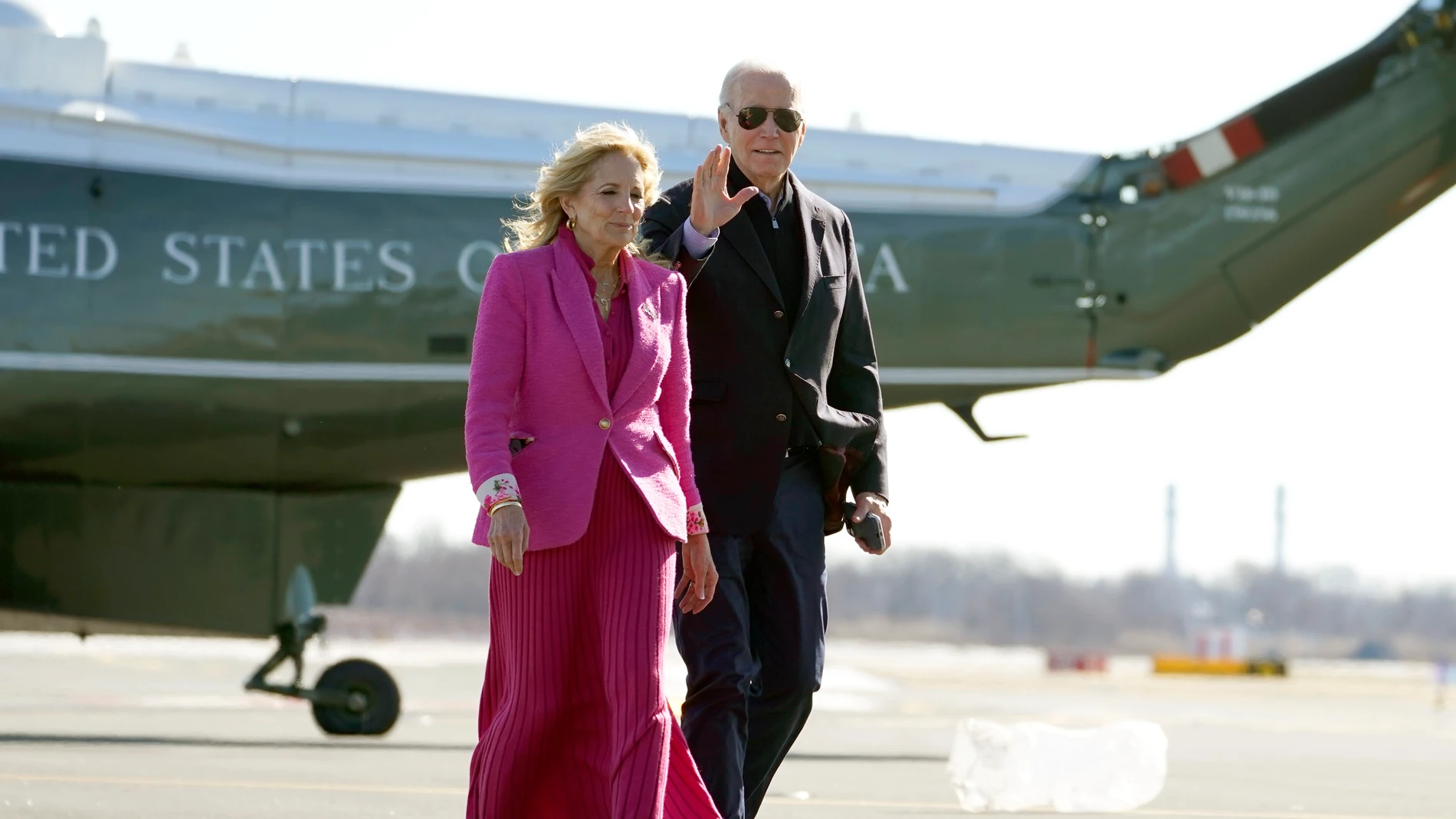 Jill y Joe Biden llegan a Philadelphia