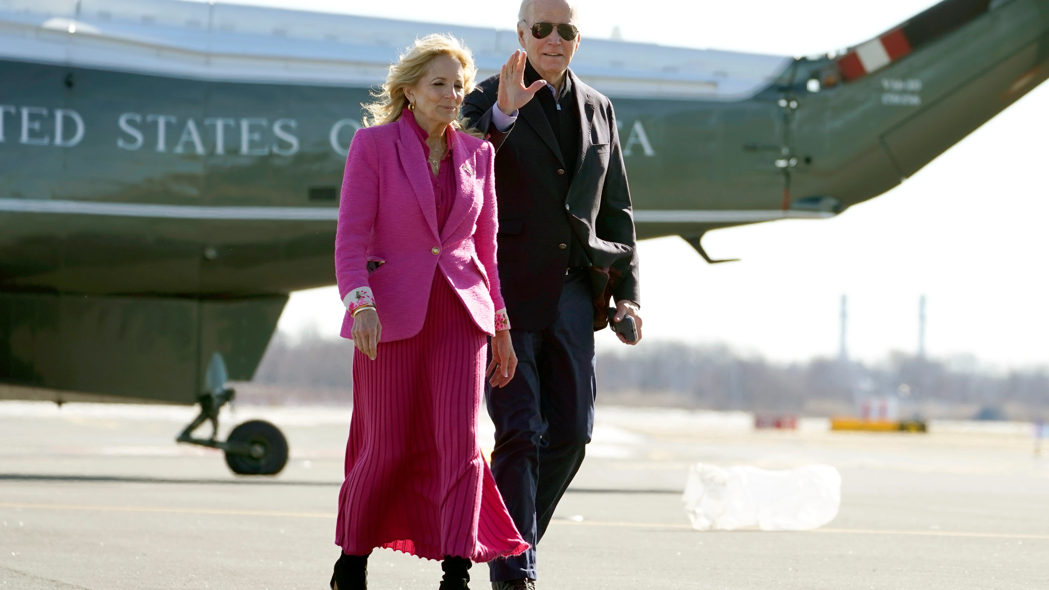 Jill y Joe Biden llegan a Philadelphia