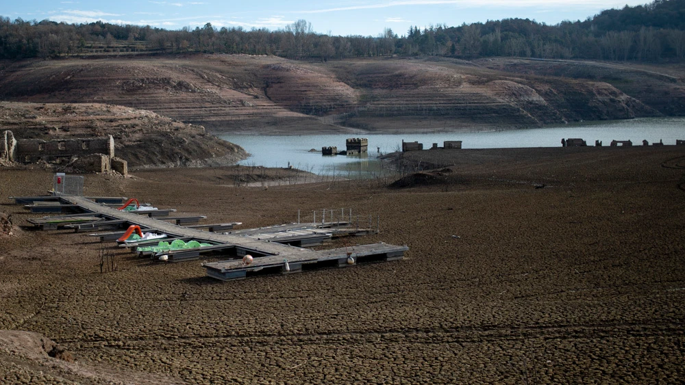 Pantano de Sau, a 22 de enero de 2024, en Barcelona, Catalunya (España).