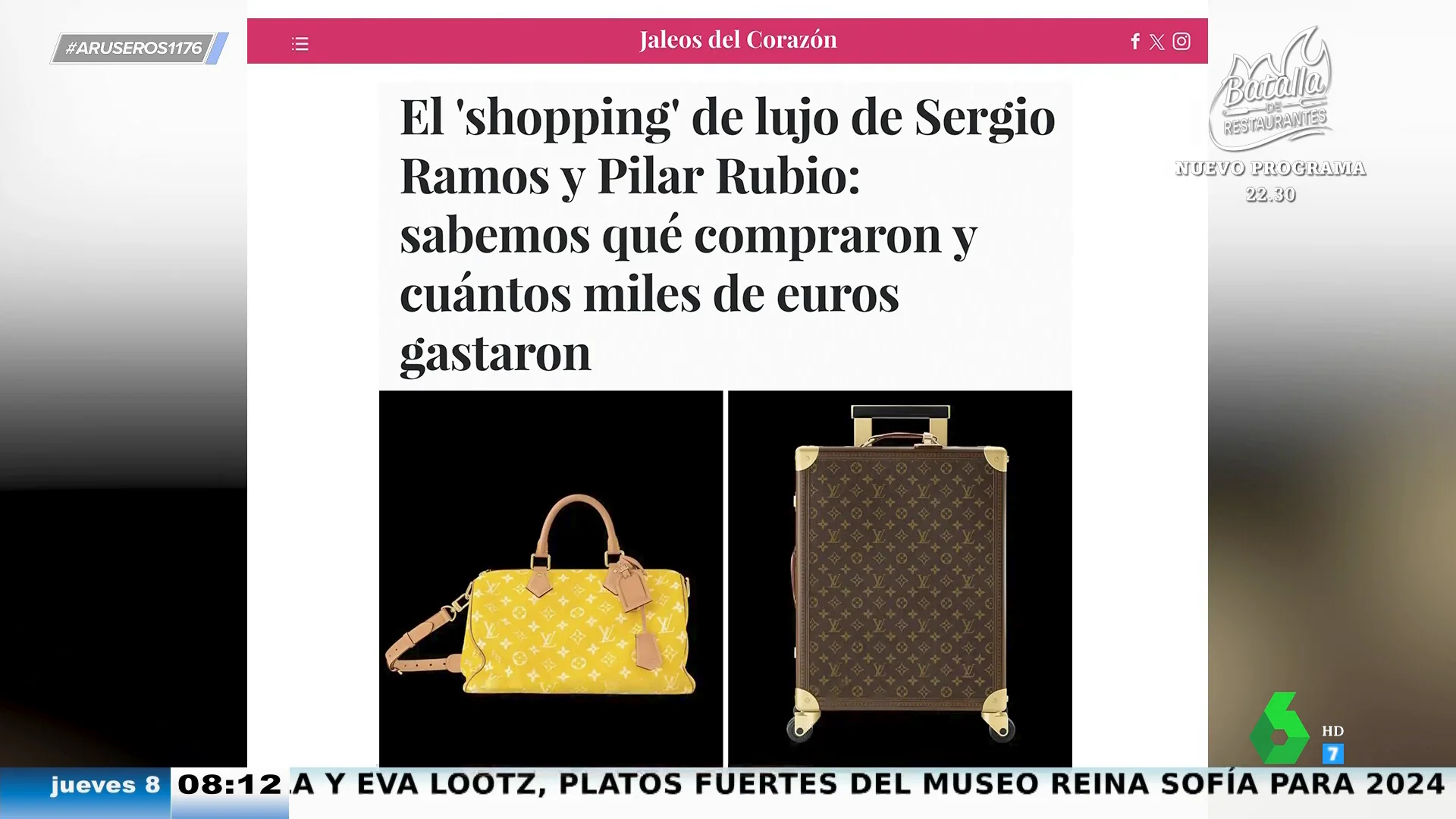 Sergio Ramos y Pilar Rubio gastan miles de euros en este bolso y esta maleta de Louis Vuitton