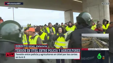 Manifestación de los agricultores en Utiel
