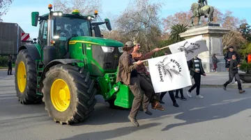 Agricultores manifestándose.