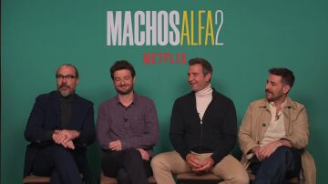 Fele Martínez, Gorka Otxoa, Fernando Gil y Raúl Tejón en la presentación de 'Machos Alfa' 2.