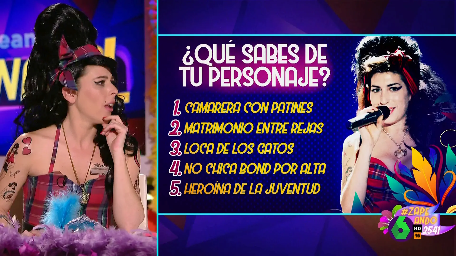 La imitación de Amy Winehouse que casi lesiona a Valeria Ros: "Quería ir sin zapatos como ella pero me ha salido mal"