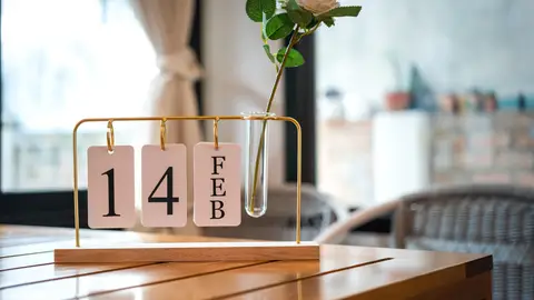 Calendario con la fecha de San Valentín Calendario con la fecha de San Valentín