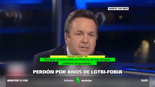 El presentador de la televisión pública polaca pide perdón a dos activistas LGTBIQ+ por años de homofobia El presentador de la televisión pública polaca pide perdón a dos activistas LGTBIQ+ por años de homofobia