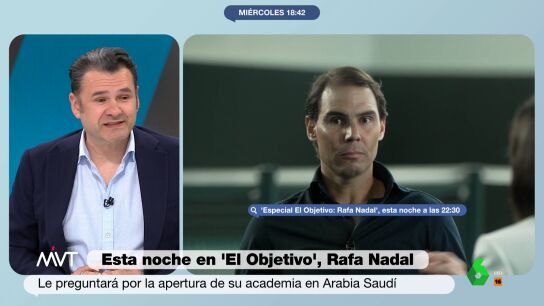 "Citar a Arabia Saud&iacute; como un pa&iacute;s que necesita mejorar, cuando ejecuta homosexuales o periodistas...", comenta I&ntilde;aki L&oacute;pez en este v&iacute;deo donde analiza junto a Ana Pastor y Cristina Pardo lo que ha dicho Nadal en 'El Objetivo' de Arabia Saud&iacute;.