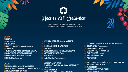 Noches del Botánico 2024 confirma su cartel completo: Tom Jones, Sheryl Crow, Pixies o Birdy Noches del Botánico 2024 confirma su cartel completo: Tom Jones, Sheryl Crow, Pixies o Birdy