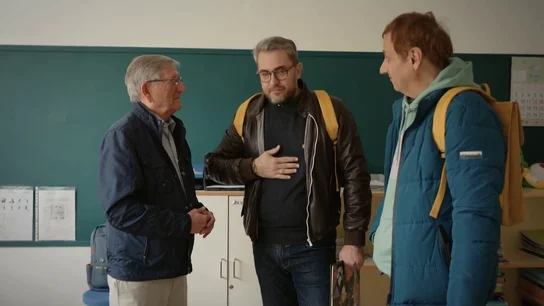 Máximo Huerta con su profesor Melchor y Albert Espinosa Máximo Huerta con su profesor Melchor y Albert Espinosa