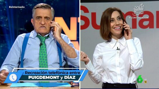 Wyoming y Cristina Gallego imaginan la conversaci&oacute;n entre Puigdemont y Yolanda D&iacute;az: "Cuando vuelvas, te voy a recoger al aeropuerto"