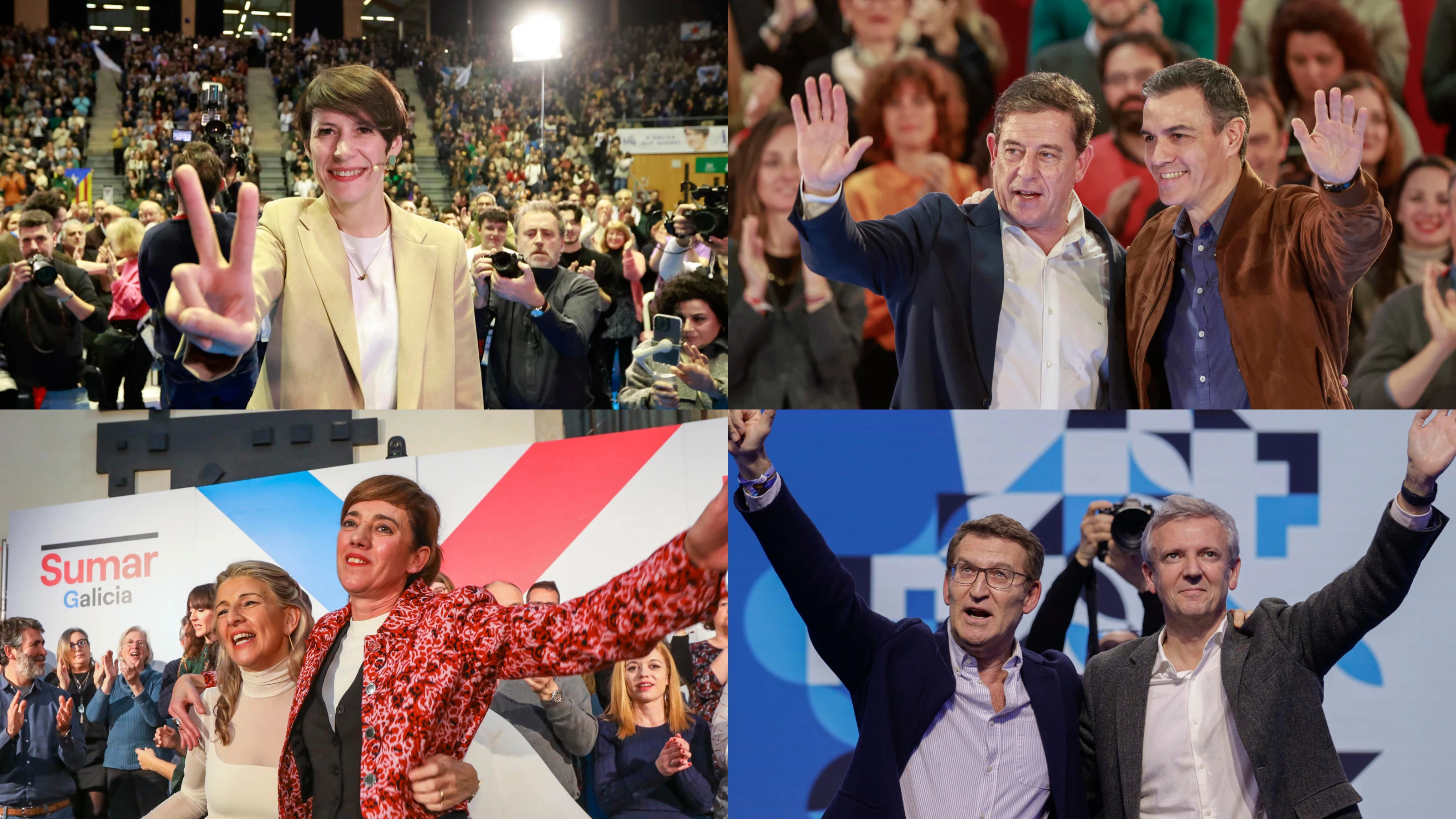 Los candidatos a la Xunta de Galicia en el cierre de campaña