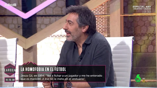LA ROCA- La reflexión de Juan del Val tras escuchar los comentarios homófobos de Jesús Gil: "El problema es que no nos parecía raro" LA ROCA- La reflexión de Juan del Val tras escuchar los comentarios homófobos de Jesús Gil: "El problema es que no nos parecía raro"