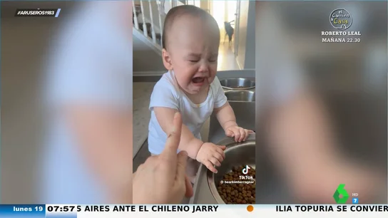 El tremendo sofocón de un bebé porque su madre no le permite probar la comida para perros El tremendo sofocón de un bebé porque su madre no le permite probar la comida para perros