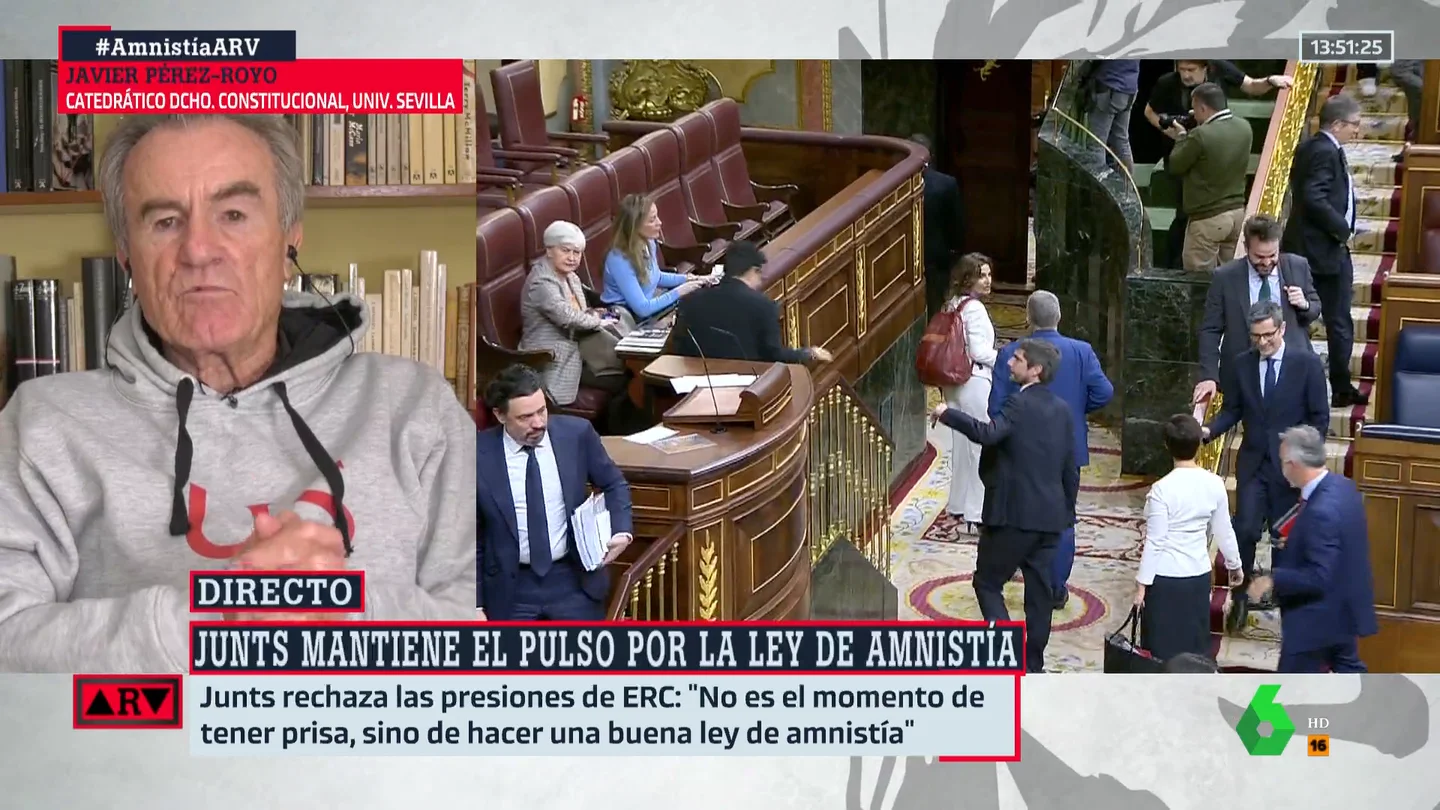 Pérez-Royo, sobre la postura de Junts respecto a la amnistía: "Se han pegado un tiro en el pie de manera innecesaria" Pérez-Royo, sobre la postura de Junts respecto a la amnistía: "Se han pegado un tiro en el pie de manera innecesaria"