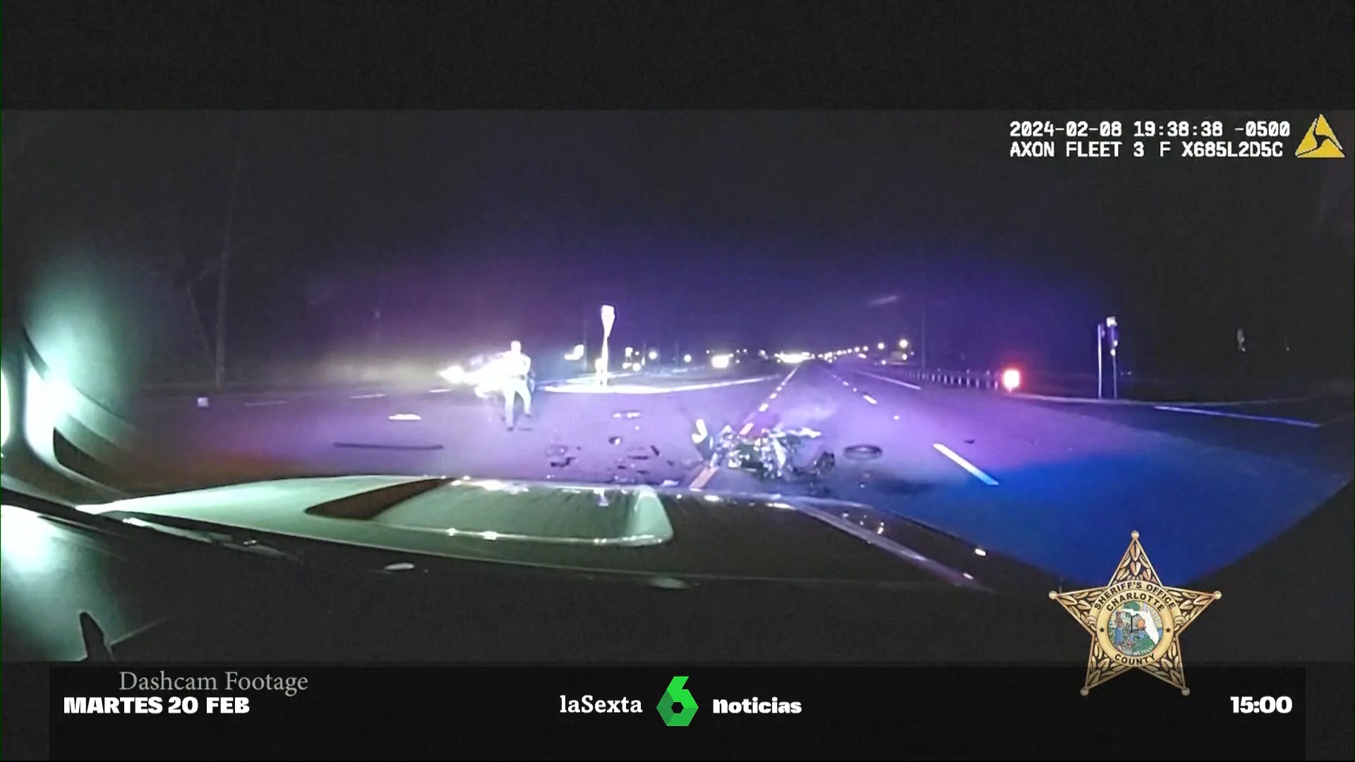 El angustioso momento en que un policía salva la vida a una bebé sin pulso tras un accidente de tráfico en Florida