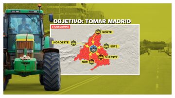 Mapa de las tractoradas en Madrid este miércoles, 21 de febrero
