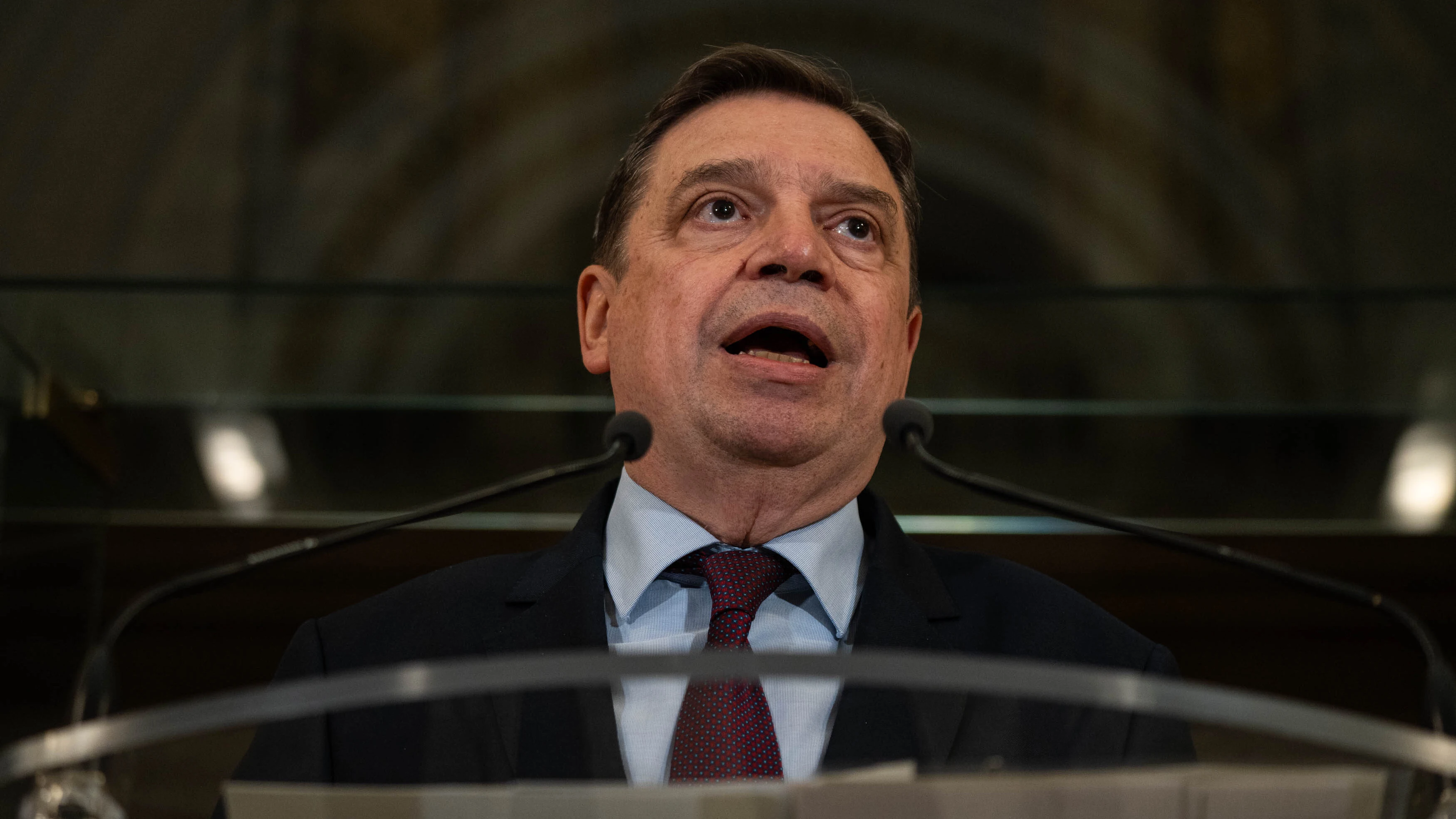 El ministro de Agricultura, Pesca y Alimentación, Luis Planas, ofrece una rueda de prensa tras su reunión con las organizaciones profesionales agrarias responsables de las protestas.