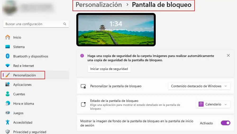 Personalizando la pantalla de Bloqueo