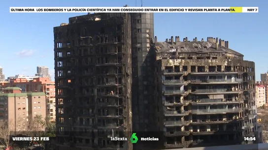 Edificio incendiado en Valencia Edificio incendiado en Valencia