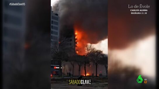 reacciones de vecinos al ver c&oacute;mo arde el edificio de Valencia