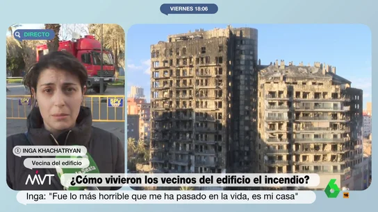 La desesperación de una vecina tras perderlo todo en el incendio de Valencia: "El siguiente paso es ver qué pasa con la hipoteca" La desesperación de una vecina tras perderlo todo en el incendio de Valencia: "El siguiente paso es ver qué pasa con la hipoteca"