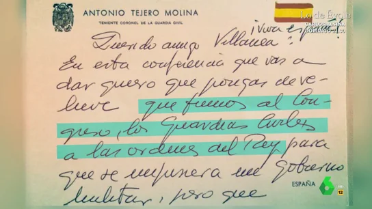 Declaraciones de Antonio Tejero en su cuaderno personal Declaraciones de Antonio Tejero en su cuaderno personal