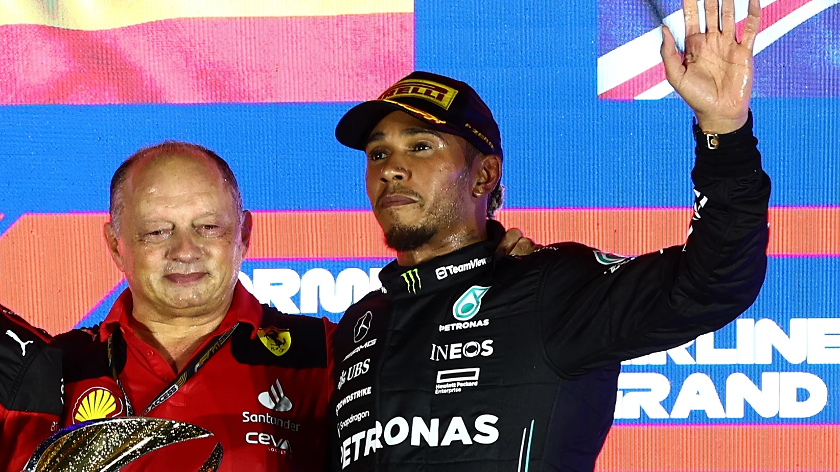 Lewis Hamilton y Fred Vasseur