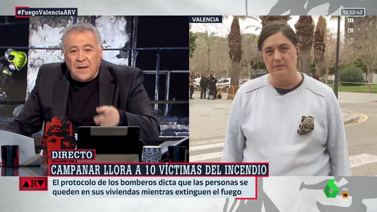 La palabras de apoyo de Ferreras a los bomberos del incendio en Valencia: "Se jugaron la vida desde el minuto uno" La palabras de apoyo de Ferreras a los bomberos del incendio en Valencia: "Se jugaron la vida desde el minuto uno"