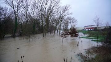 Zona afectada por las lluvias en Vitoria.