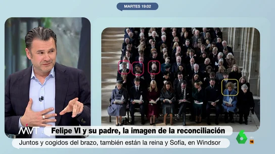 La reacción de Iñaki López al ver a la reina Letizia sentada al lado del rey emérito Más Vale Tarde analiza las imágenes en las que se ve a Felipe VI y la reina Letizia sentados junto al rey Juan Carlos durante la ceremonia en memoria de Constantino de Grecia en Windsor. La reacción de Iñaki López, en este vídeo.