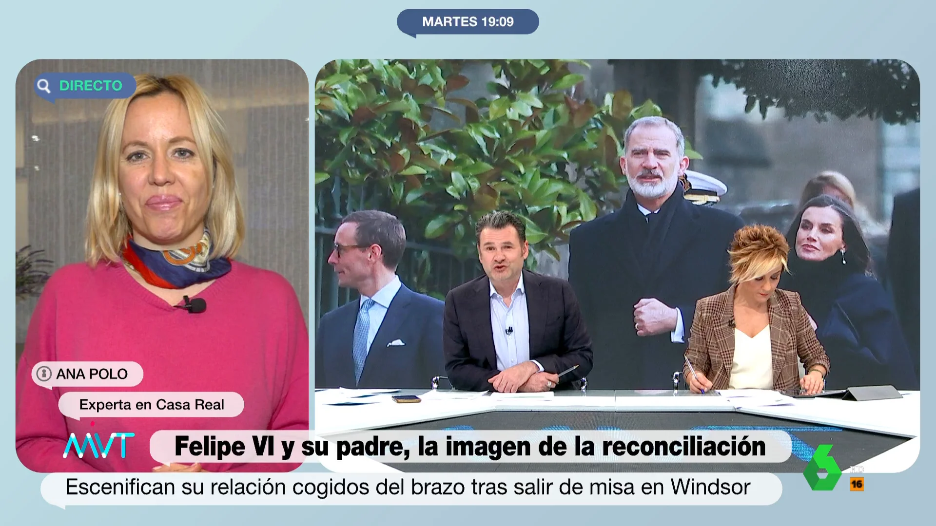 En este vídeo, Más Vale Tarde analiza con la experta en Casa Real Ana Polo qué significa la imagen de la reconciliación entre Felipe VI y el rey Juan Carlos y asegura que, a pesar de este gesto, "lo que quiere el emérito es seguir en Abu Dabi".