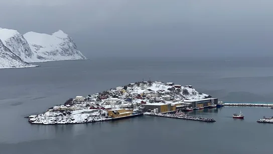 La isla de Husøy, donde viven unas 300 personas La isla de Husøy, donde viven unas 300 personas