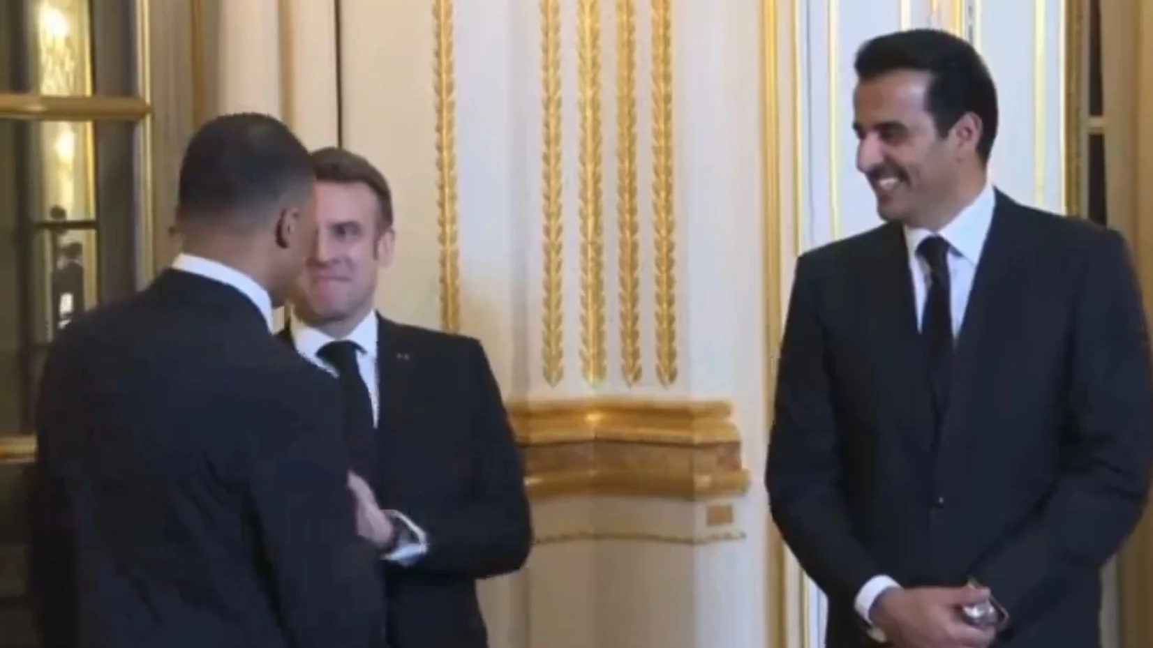 Macron, Mbappé y el Emir de Catar