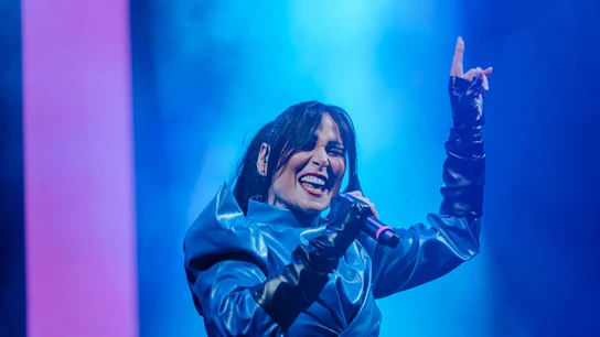 La cantante Rosa López durante el concierto especial del Benidorm Fest 2024, en la Plaza Triangular-Tecnohito de Benidorm. La cantante Rosa López durante el concierto especial del Benidorm Fest 2024, en la Plaza Triangular-Tecnohito de Benidorm.
