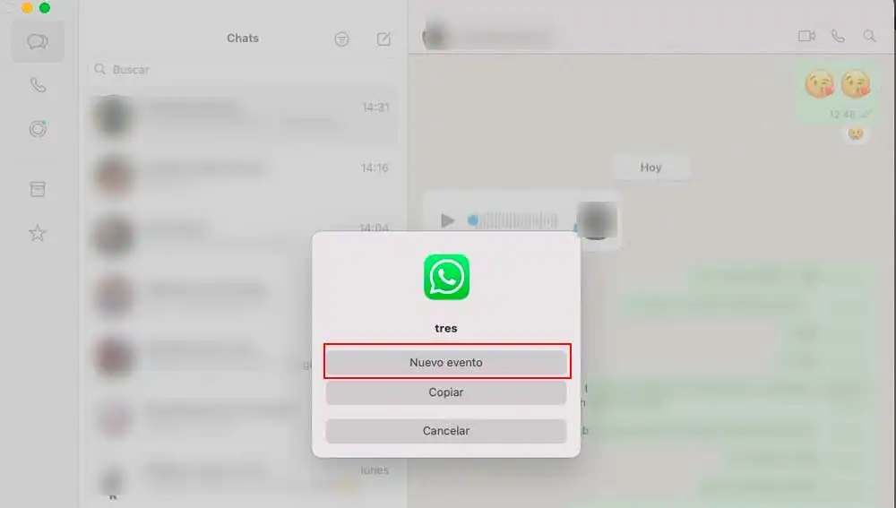 Añadiendo eventos en el calendario a través de WhatsApp