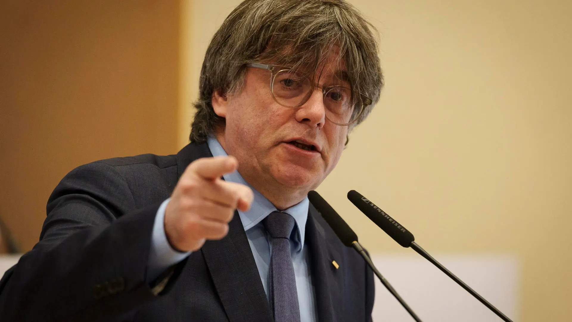 El expresident de la Generalitat Carles Puigdemont, durante un acto político del Consejo por la Republica.