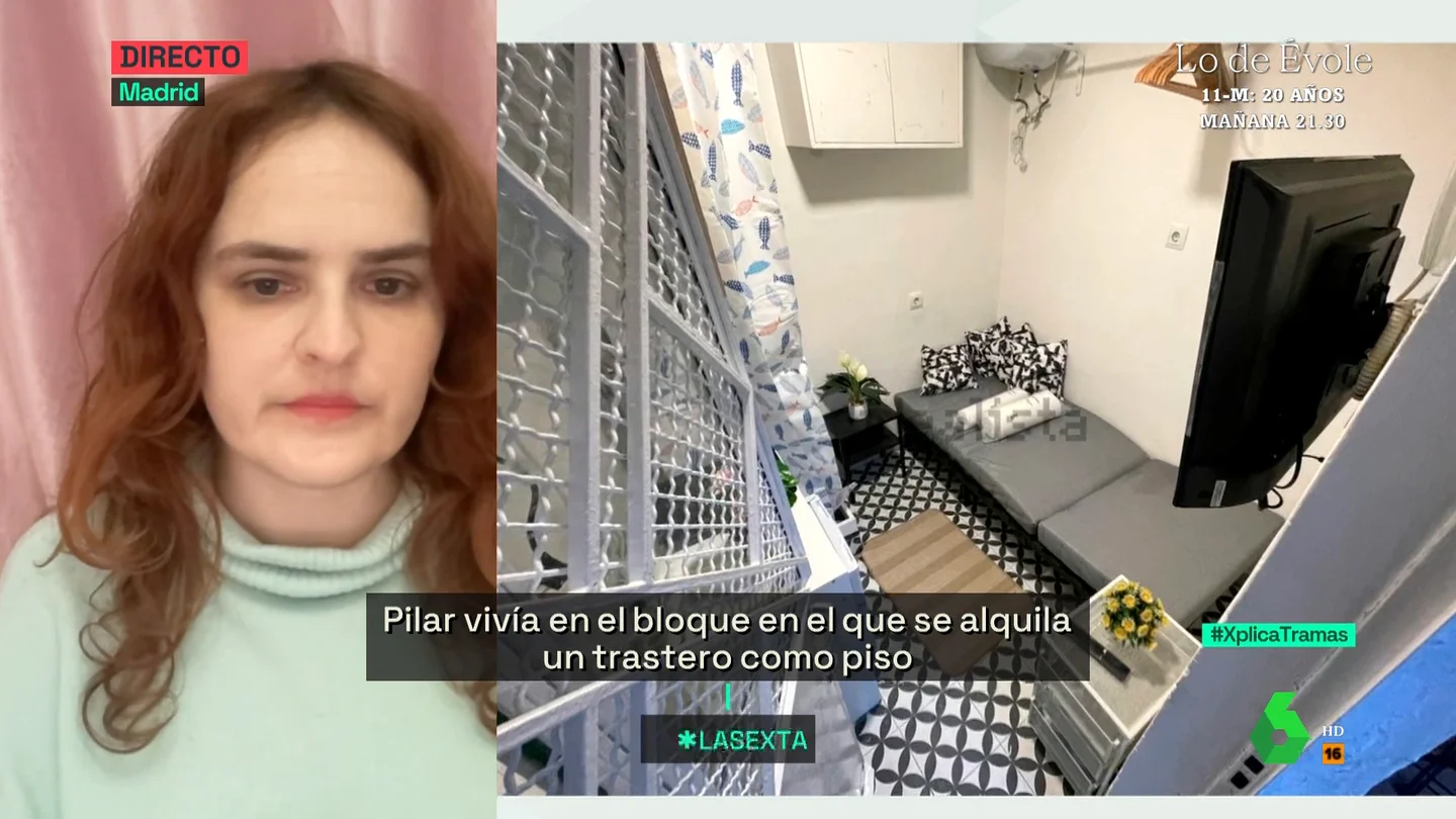 SEXTA XPLICA Pilar vivía en el bloque en el que se alquila un trastero como piso: "Le escuché decir al que vivía ahí que él guarda la caca en una bolsa" SEXTA XPLICA Pilar vivía en el bloque en el que se alquila un trastero como piso: "Le escuché decir al que vivía ahí que él guarda la caca en una bolsa"