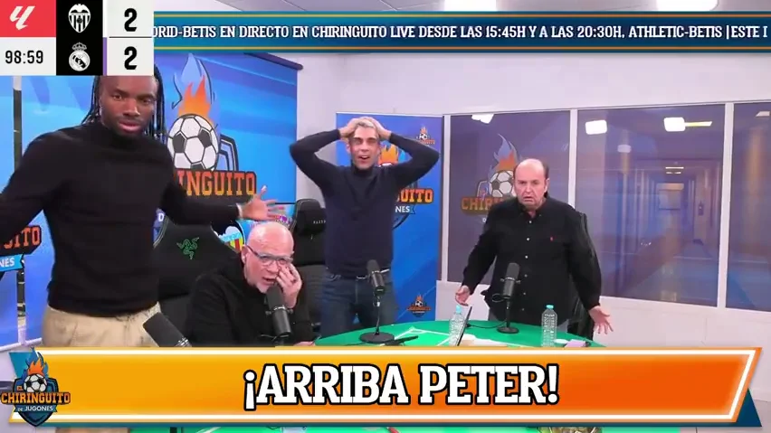 Así se vivió en 'El Chiringuito' el polémico gol anulado a Bellingham en el Valencia - Real Madrid