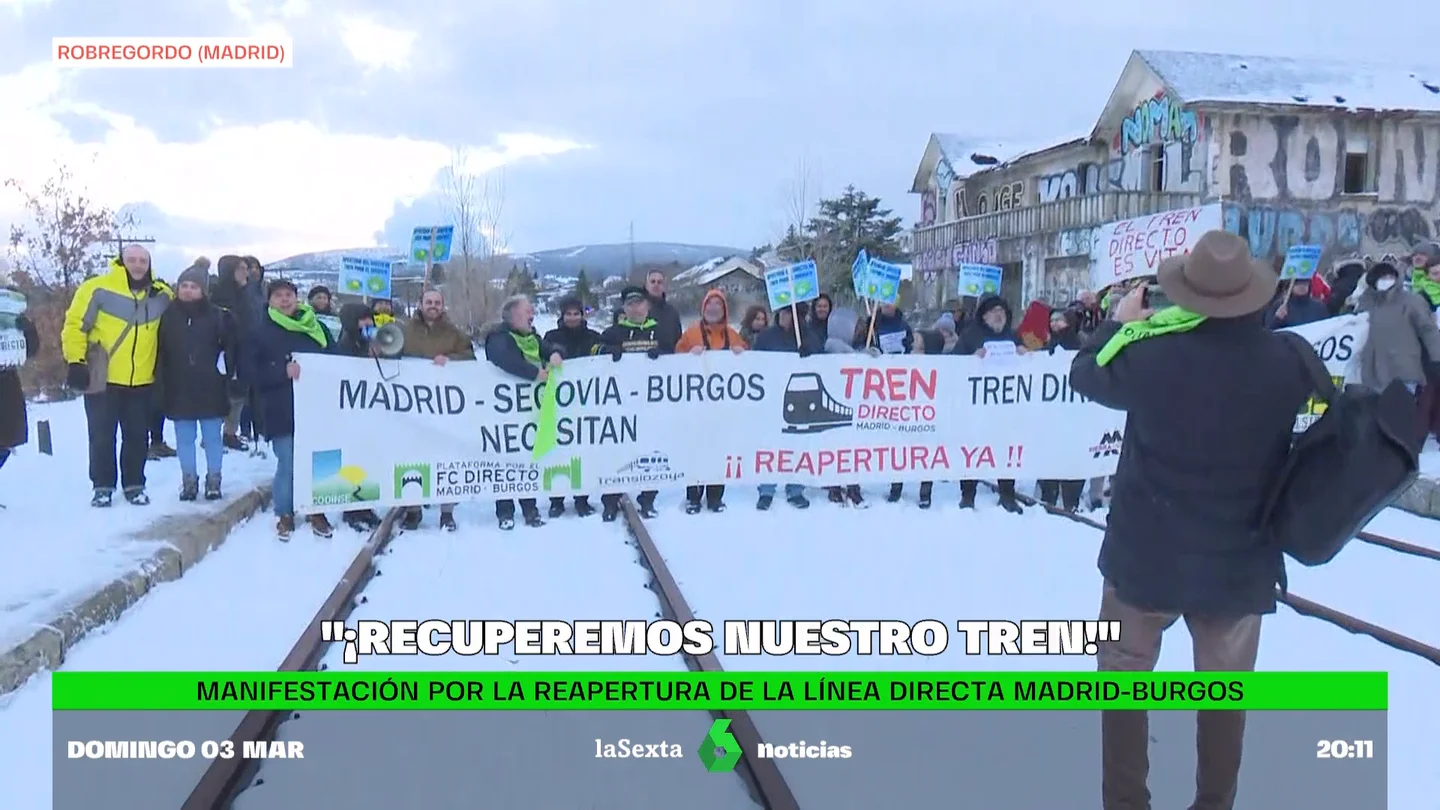 Vecinos de Madrid, Segovia y Burgos reclaman la reapertura de la línea de tren directa a la capital Vecinos de Madrid, Segovia y Burgos reclaman la reapertura de la línea de tren directa a la capital