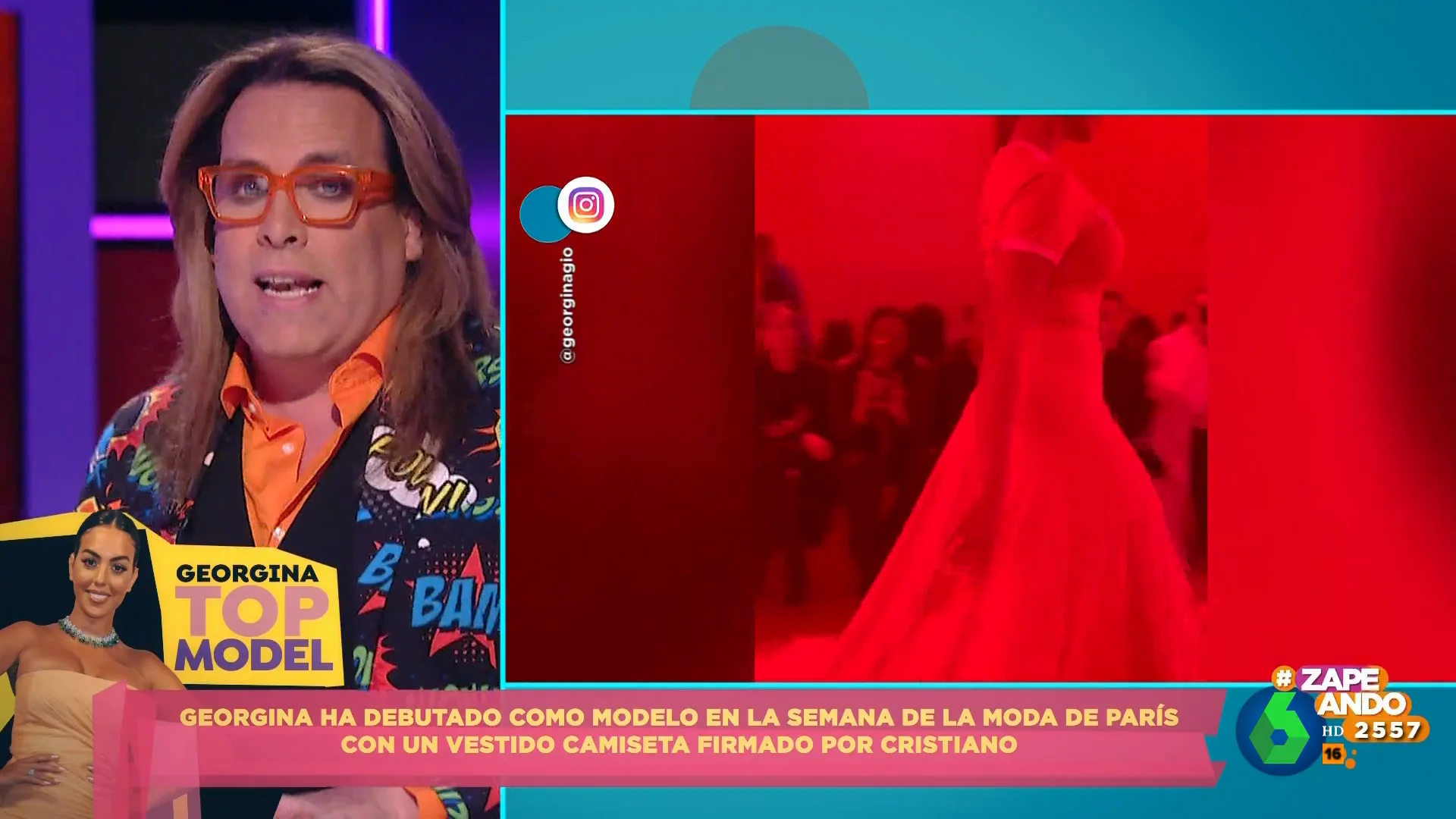 La reacción de Torito ante la velocidad a la que desfila Georgina: "Le dijeron que había 2x1 de embutidos"