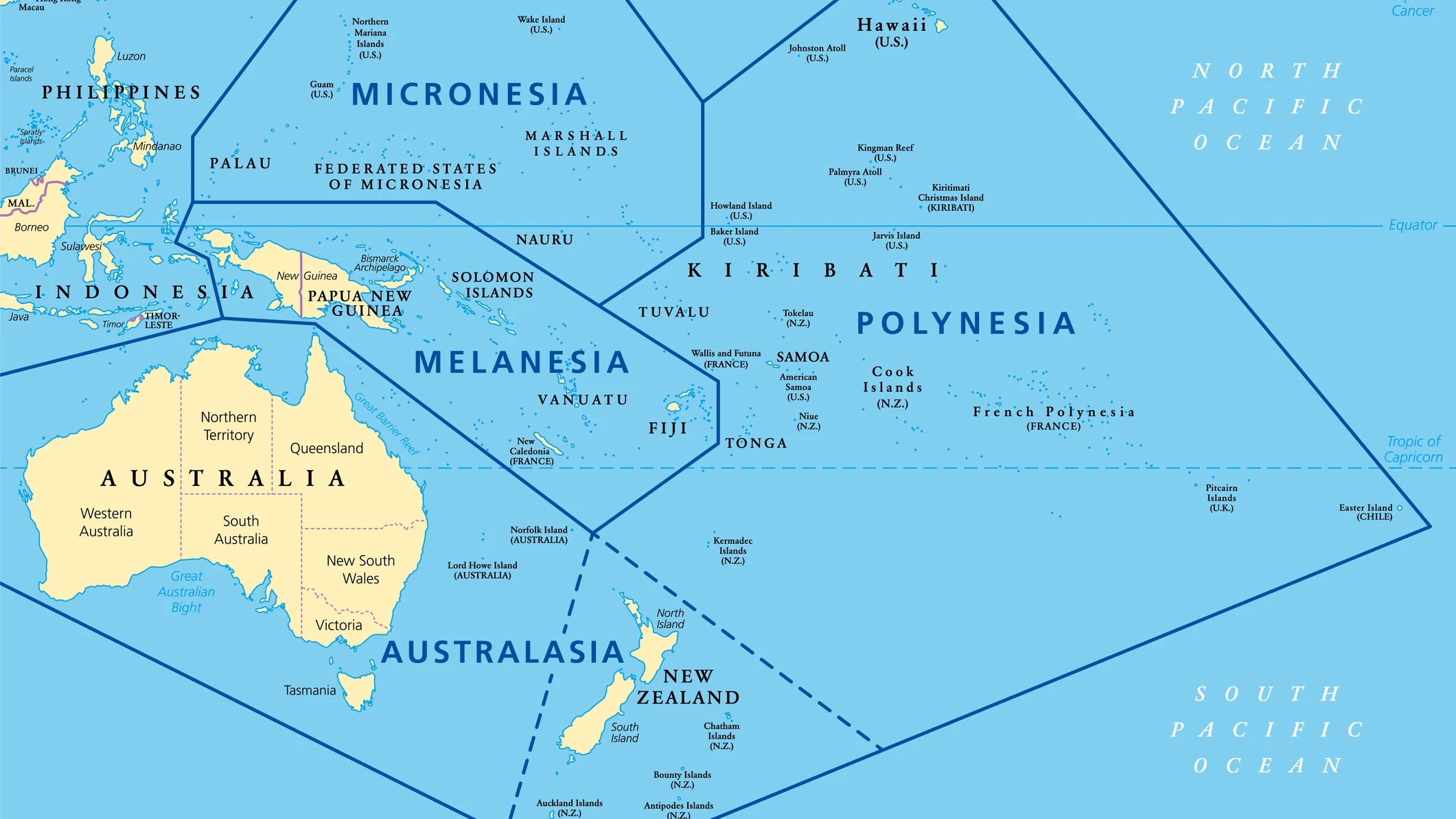 Nauru en el mapa de Oceanía Nauru en el mapa de Oceanía