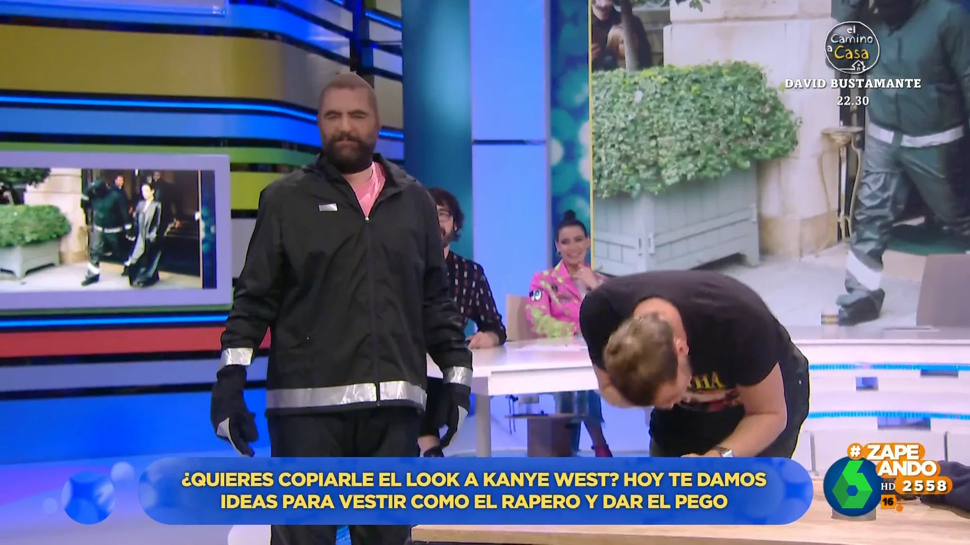 Eduardo Navarrete viste a Dani Mateo con el 'look' de Kanye West en la Semana de la Moda de París