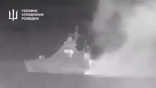 Barco ruso atacado por Ucrania en la Península de Crimea