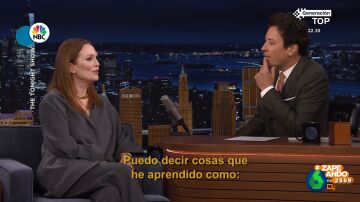 Julianne Moore muestra a Jimmy Fallon sus avances con el español: "Estoy trabajando duro con Duolingo"
