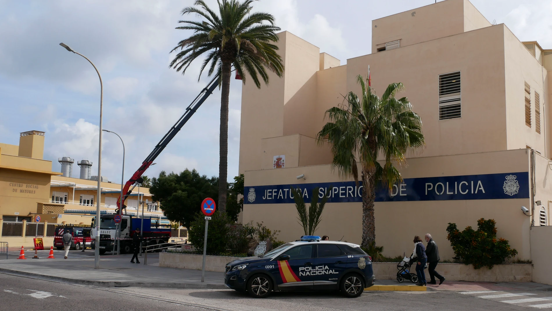 Vista de la Jefatura Superior de Policía de Melilla este martes.