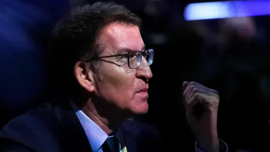 El líder del PP, Alberto Núñez Feijóo, durante el Congreso del PPE en Bucarest El líder del PP, Alberto Núñez Feijóo, durante el Congreso del PPE en Bucarest