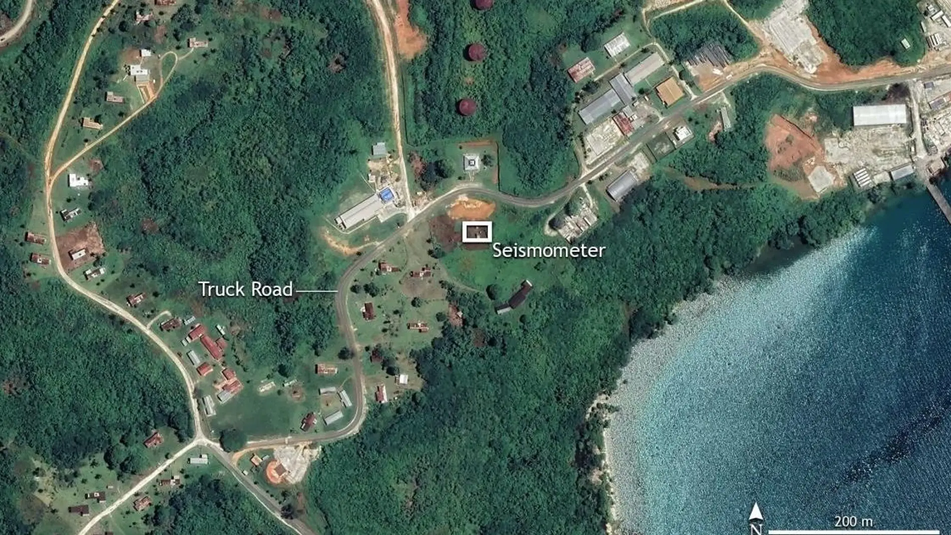 El área cercana a la estación sísmica en la isla Manus